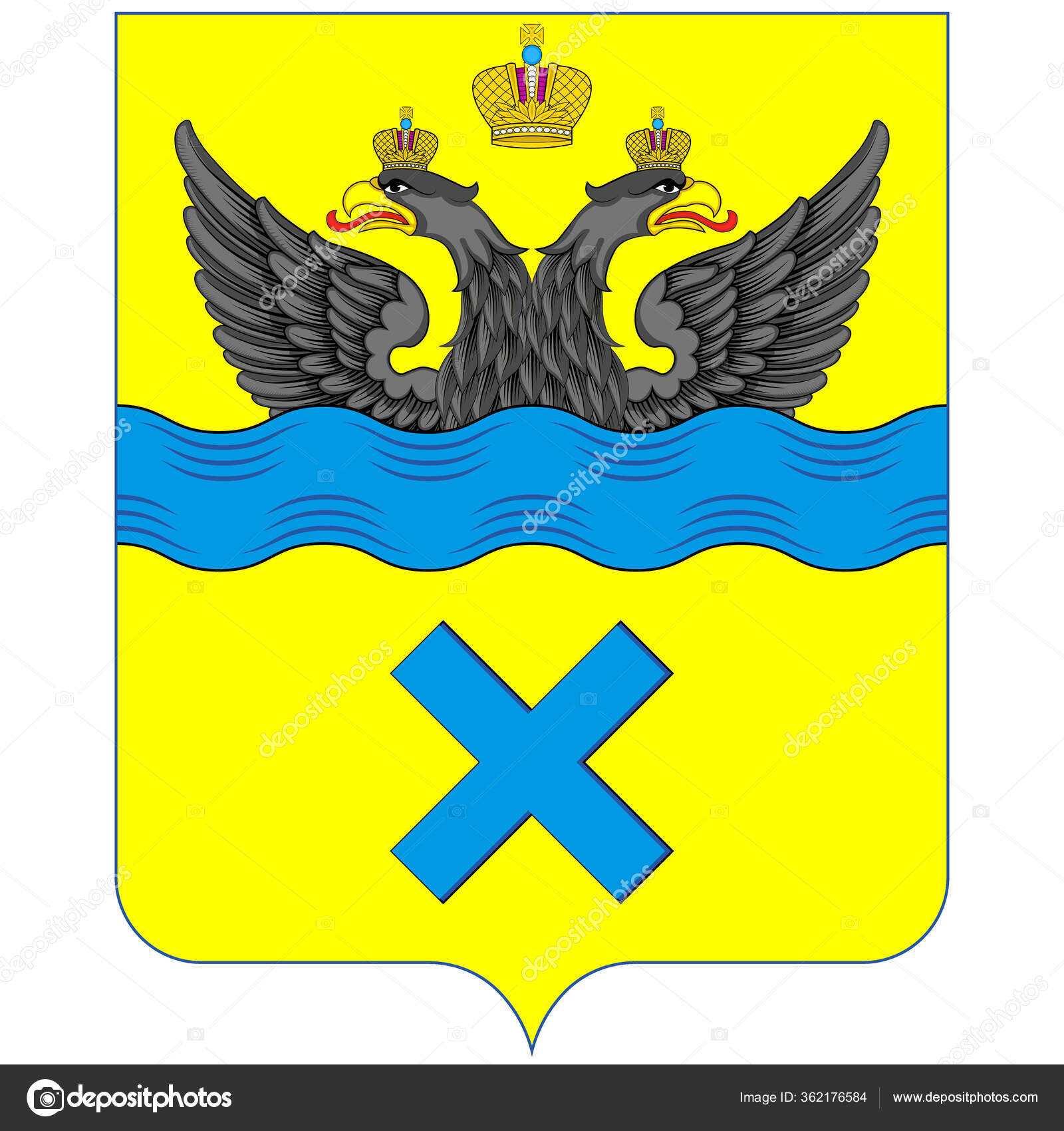 Coat of arms of Orenburg city in Russia